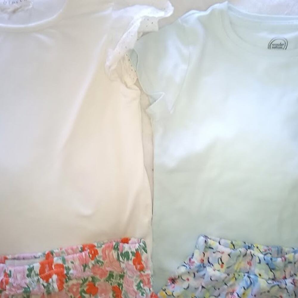 free assembly children's 4t floral short sets trendy and gently worn